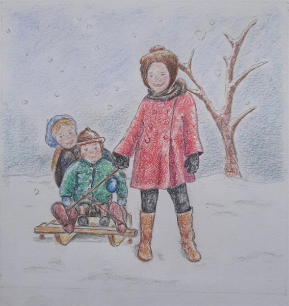 Sledging Christmas card