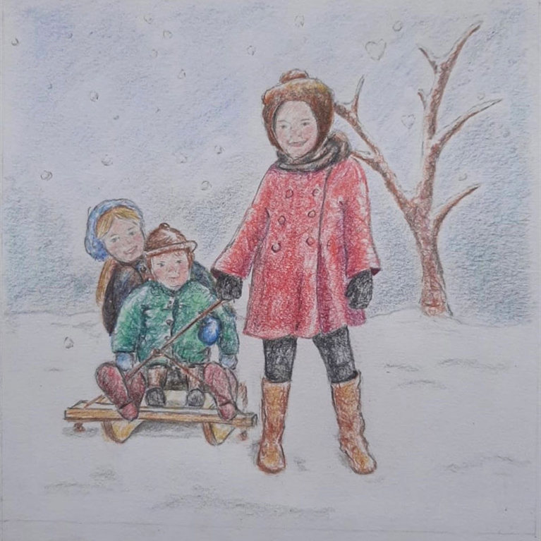 Sledging Christmas card